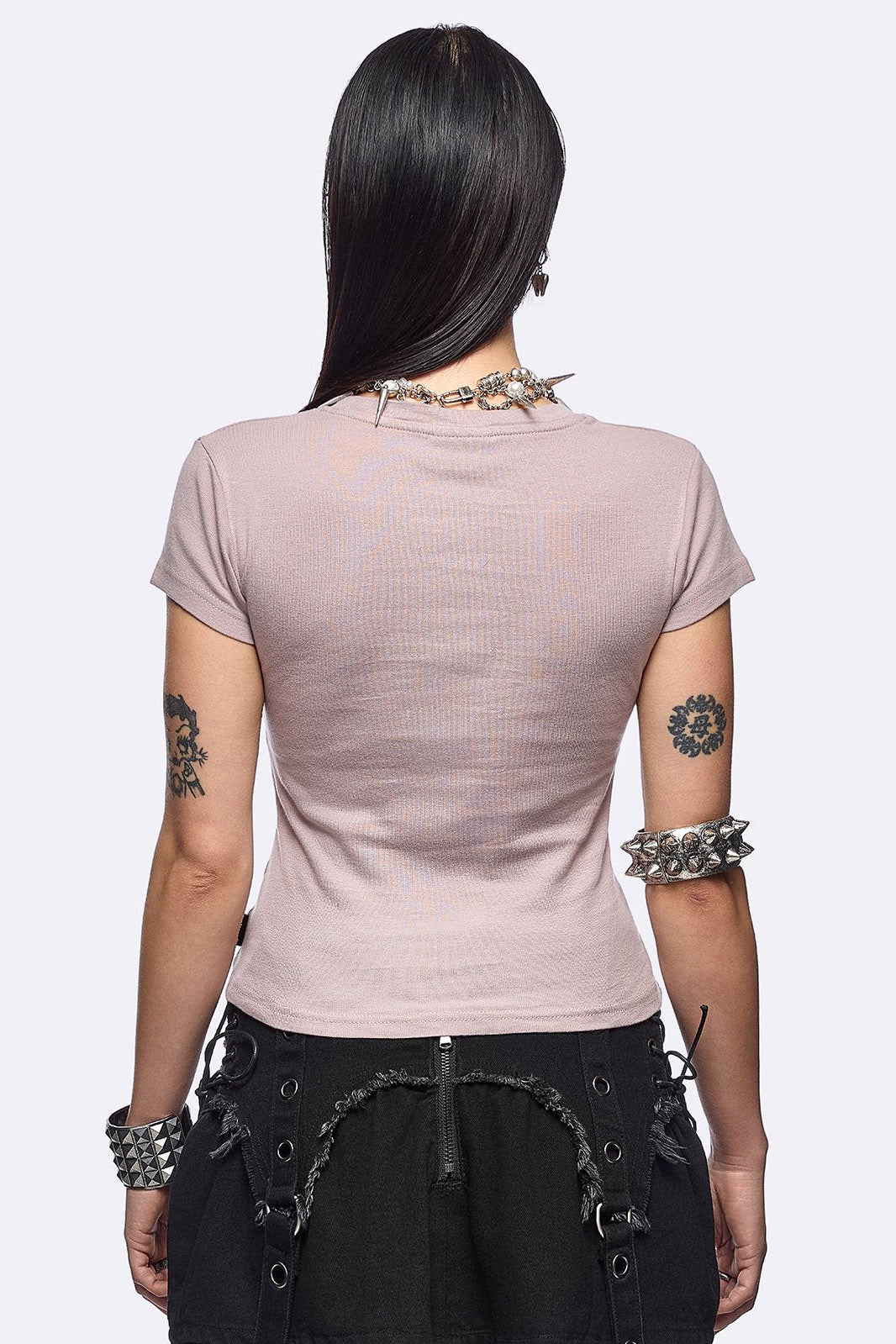 IP Adress Crop T-Shirt - Dusky Pink