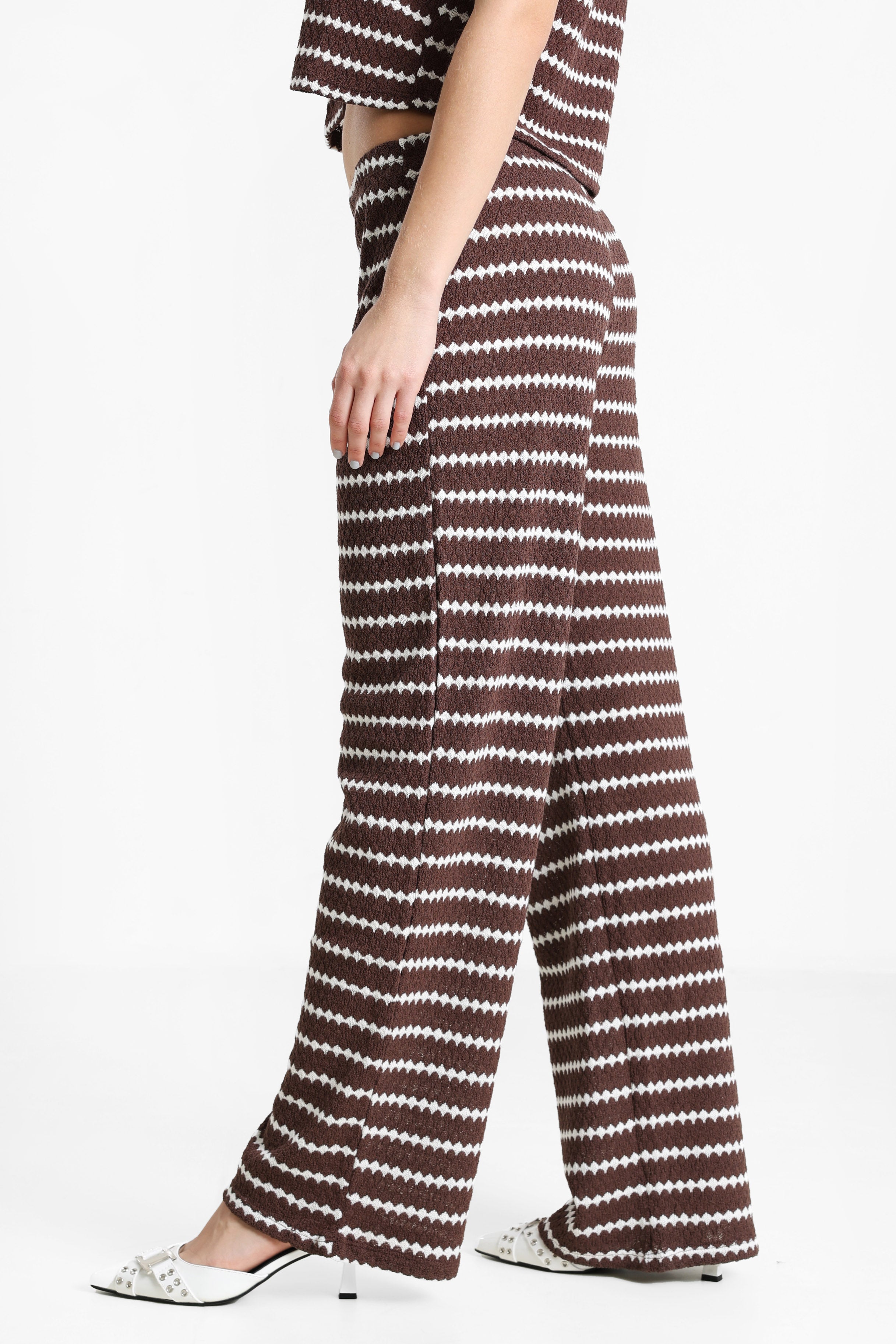 ONLEVA Wide Leg Strickhose - Shopping Bag + Cloud Dancer