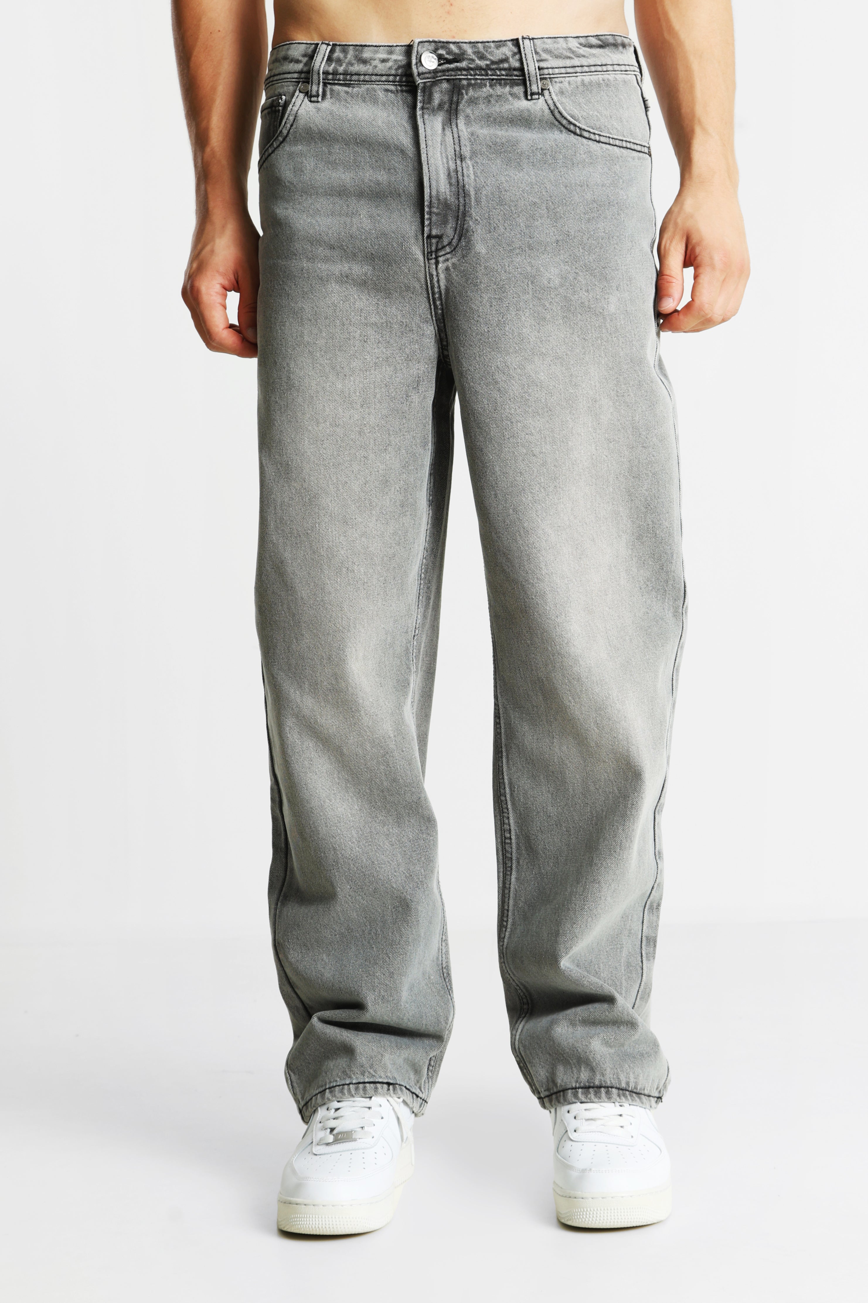 Baggy Fit Jeans - Grau Denim