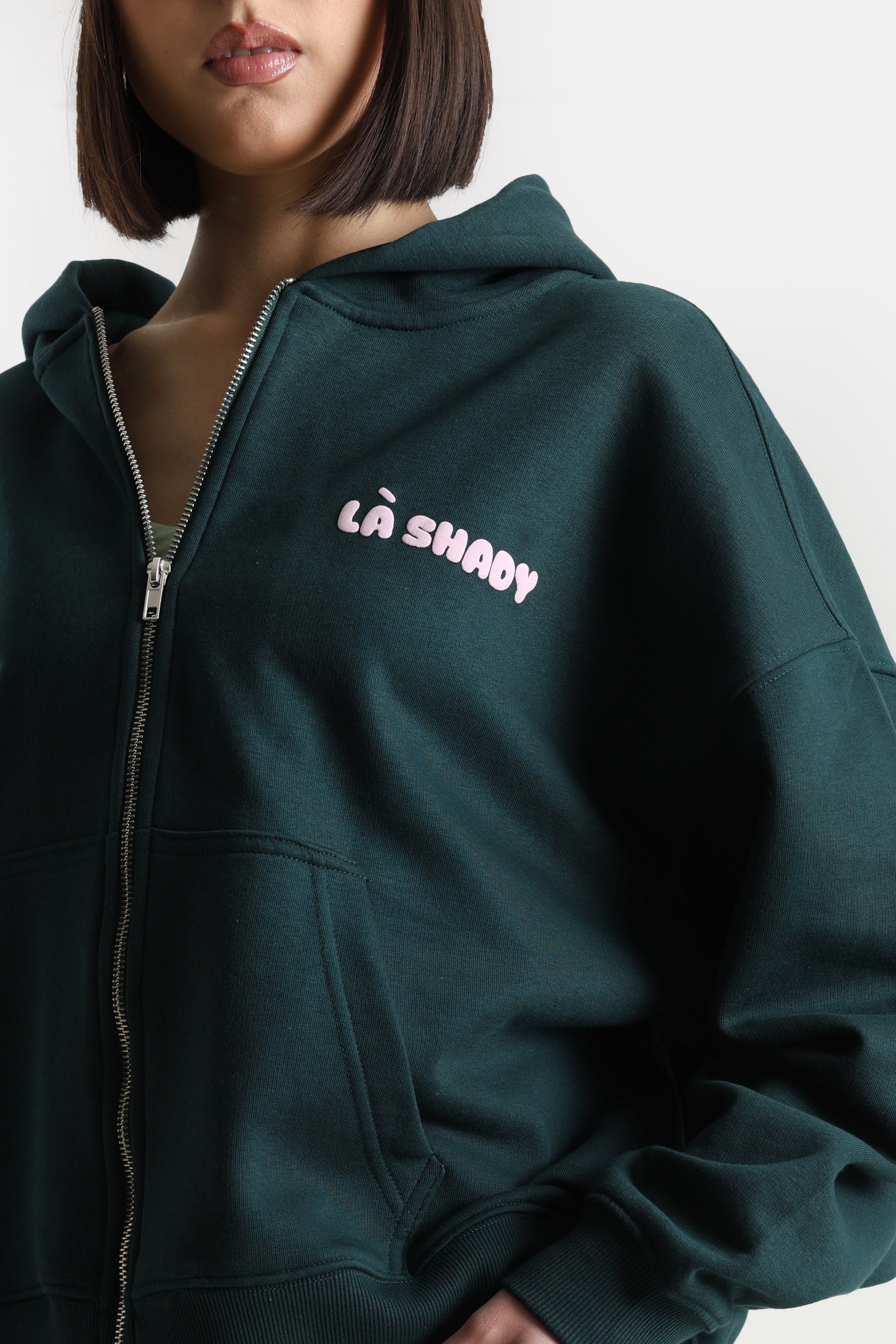 Kapuzensweatjacke - Dunkelgrün