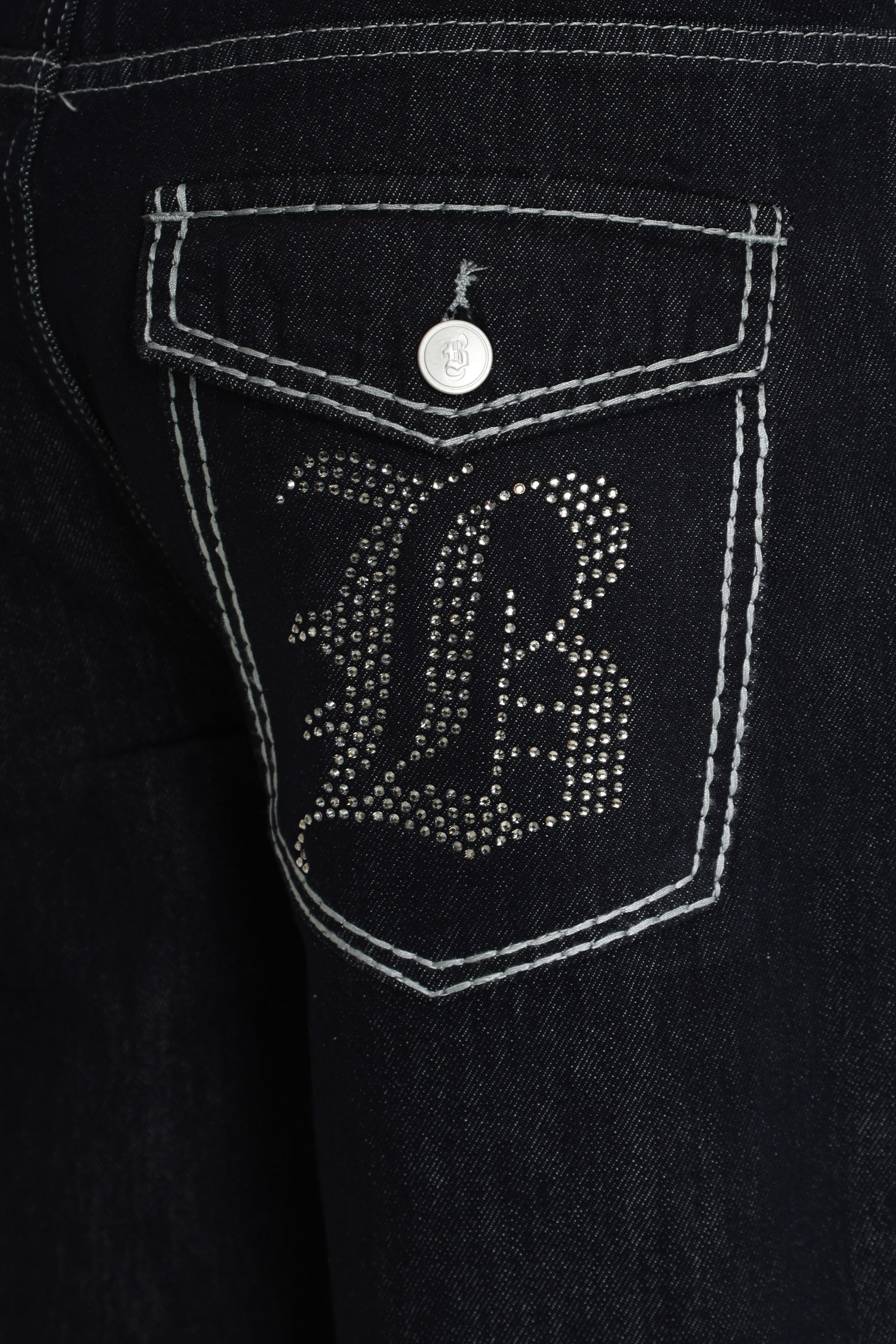 Baggy Fit Jeans - Dunkelblau + Hellgrau