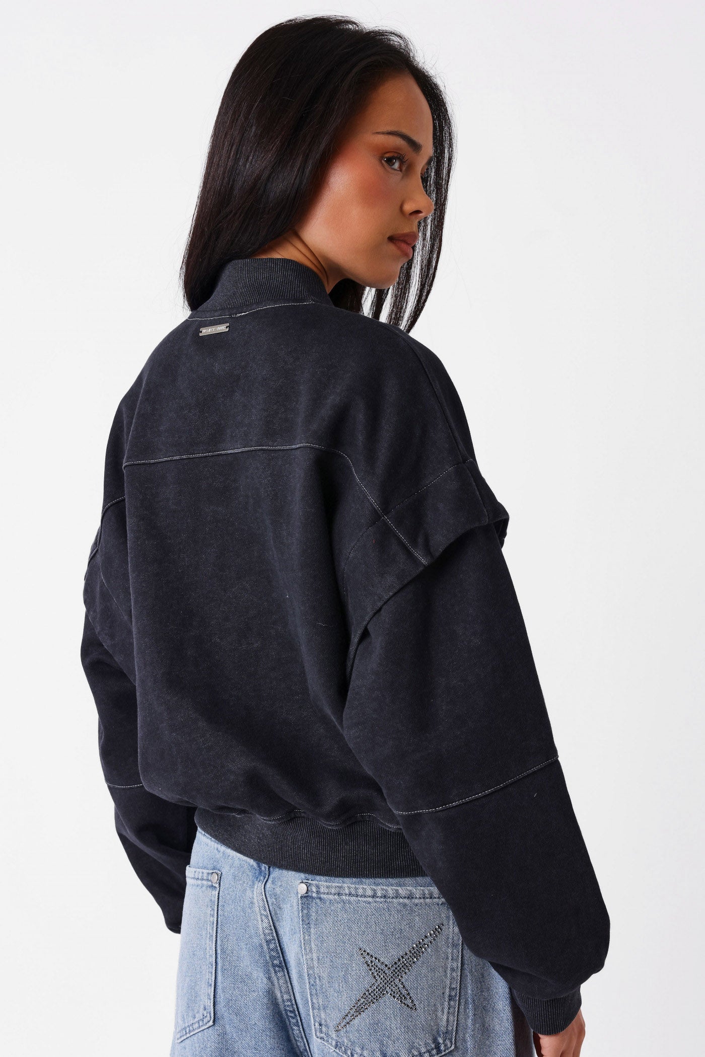 Sweatjacke - Black Washed