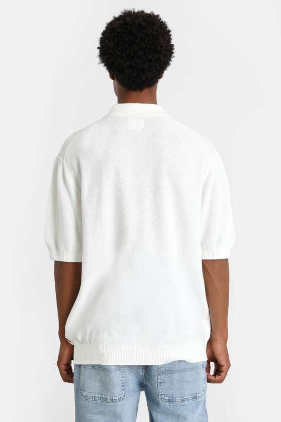 Strick Poloshirt - Bright White
