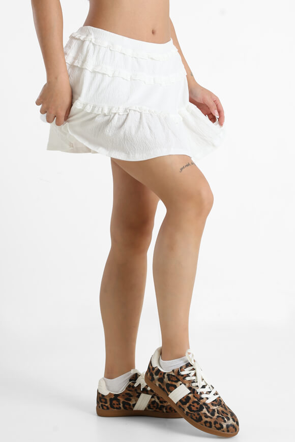 Minigonna con pantaloncini interni - Offwhite