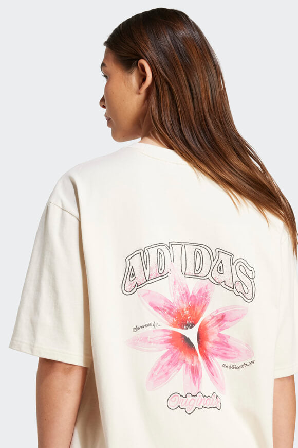 Summer Glow Graphic Oversize T-Shirt - Wonder White