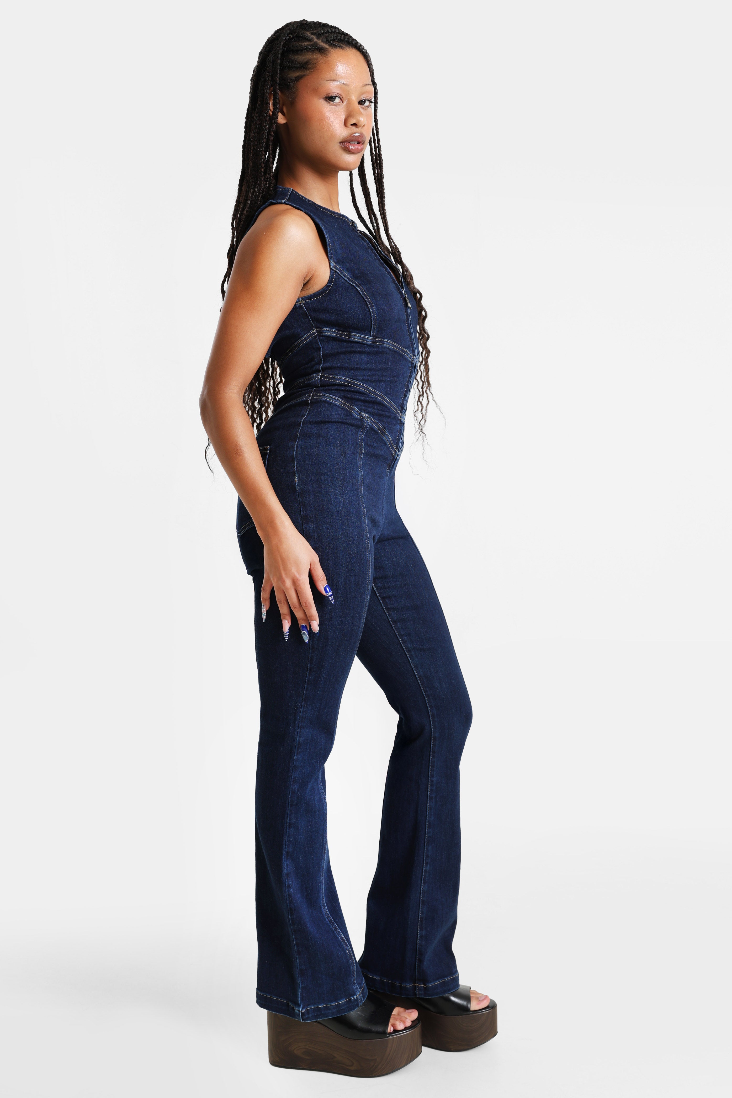 Langer Jeans Overall - Dunkelblau