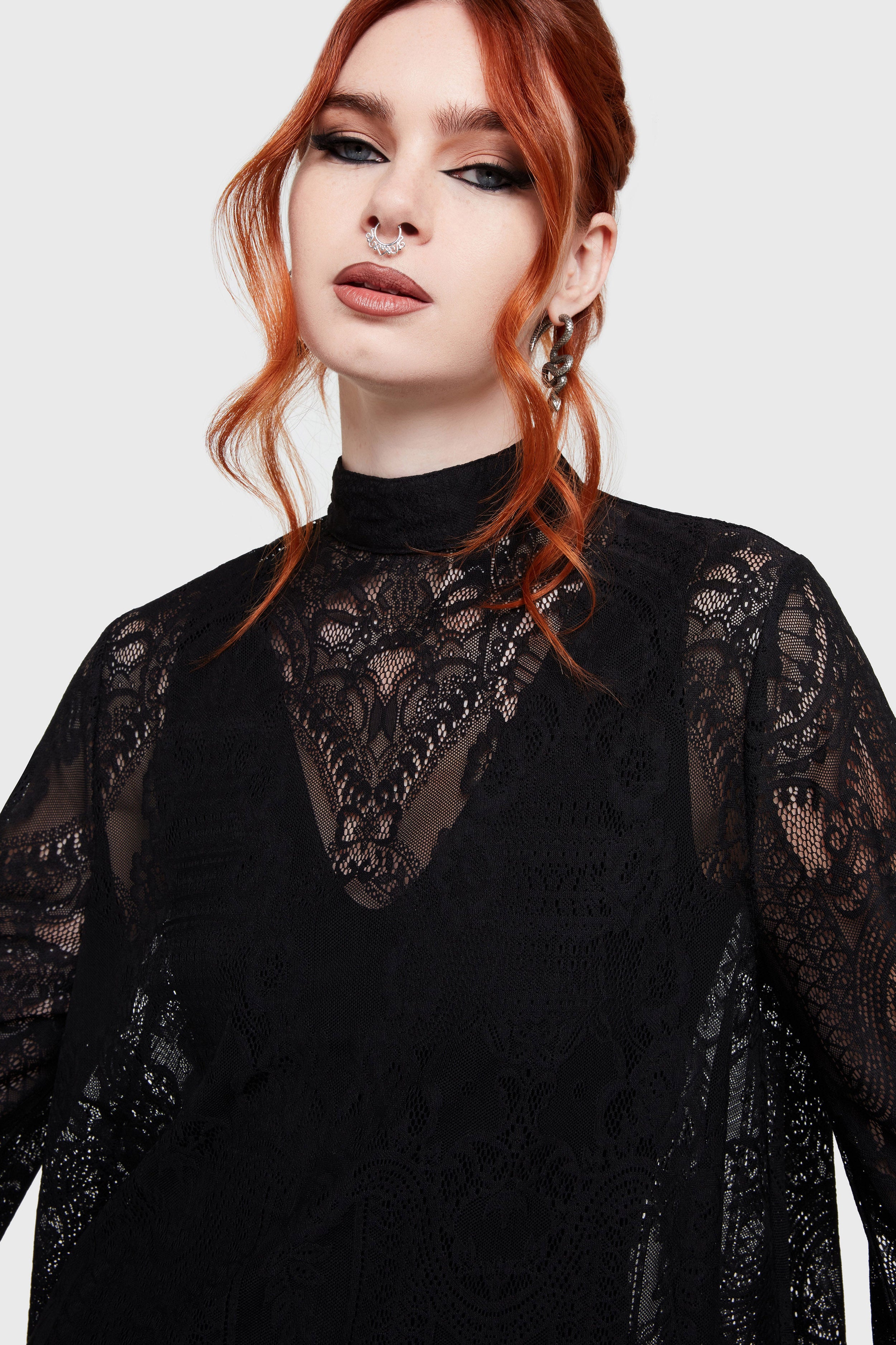 Waltz In Mourning Spitzen Minikleid - Black
