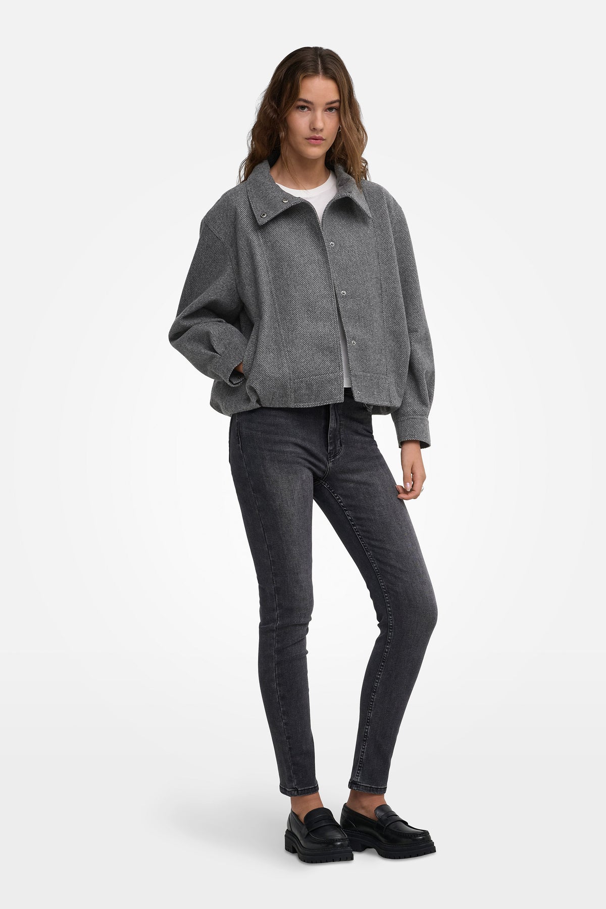ONLASTA veste ballon - Dark Grey Melange