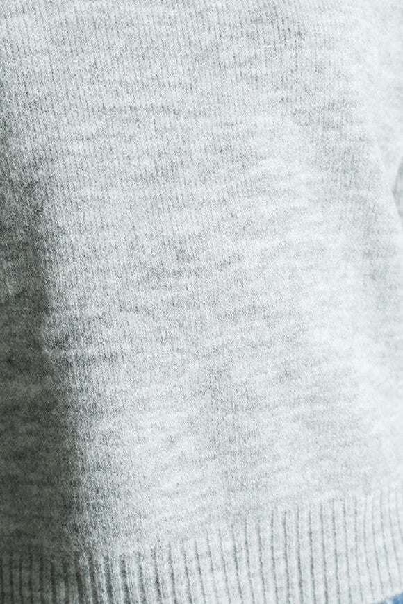 Oversized knitted sweater - mottled light gray