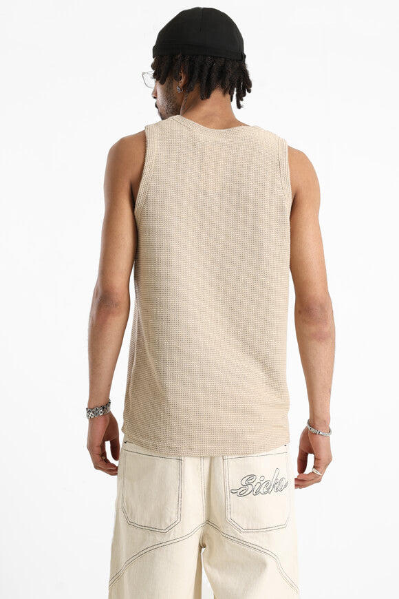 Strukturiertes Tank Top - Beige