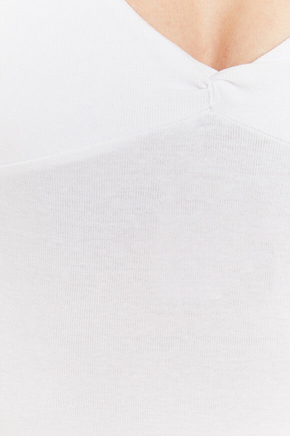 Geripptes Crop T-Shirt - White