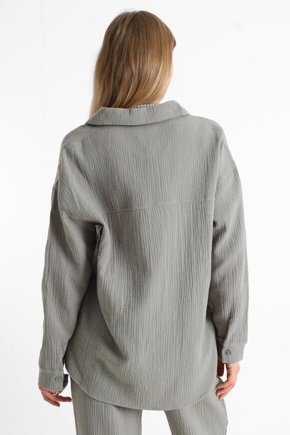 Chemise oversize en mousseline - Kaki clair