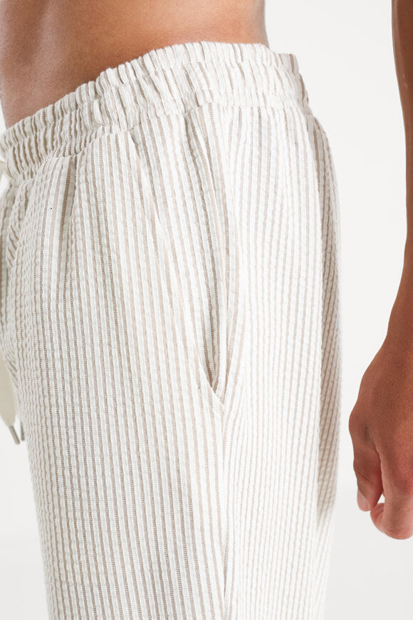 JPSTKARL Pantalon en tissu structuré - Plaza Taupe + Cloud Dancer