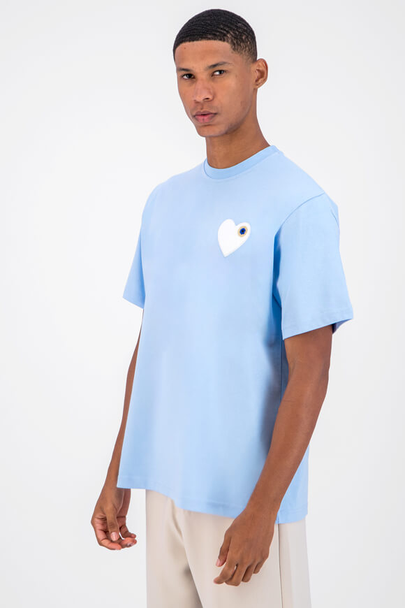 Maglietta Heart - Azzurro + bianco