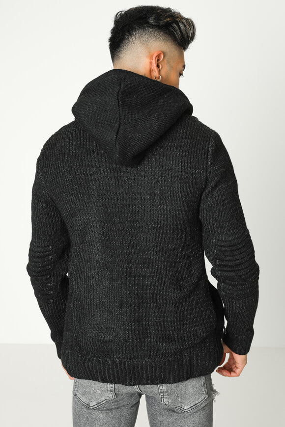 Cardigan doublé - Noir chiné