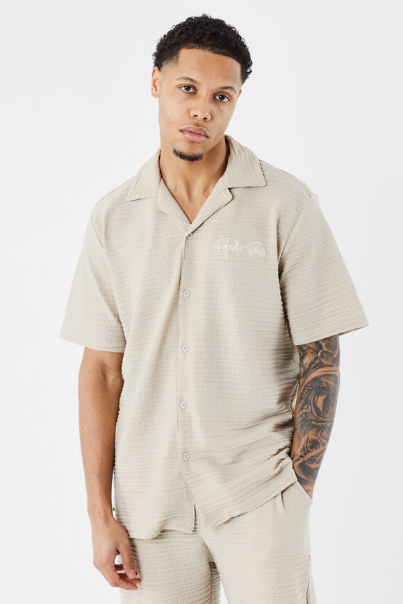 Strukturiertes Hemd - Beige