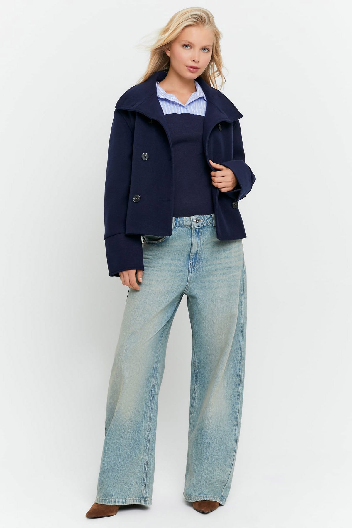 Kurzer Mantel - Evening Blue