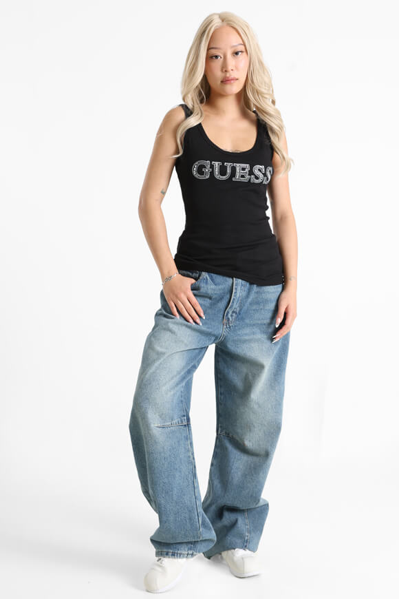 Geripptes Tanktop - Jet Black