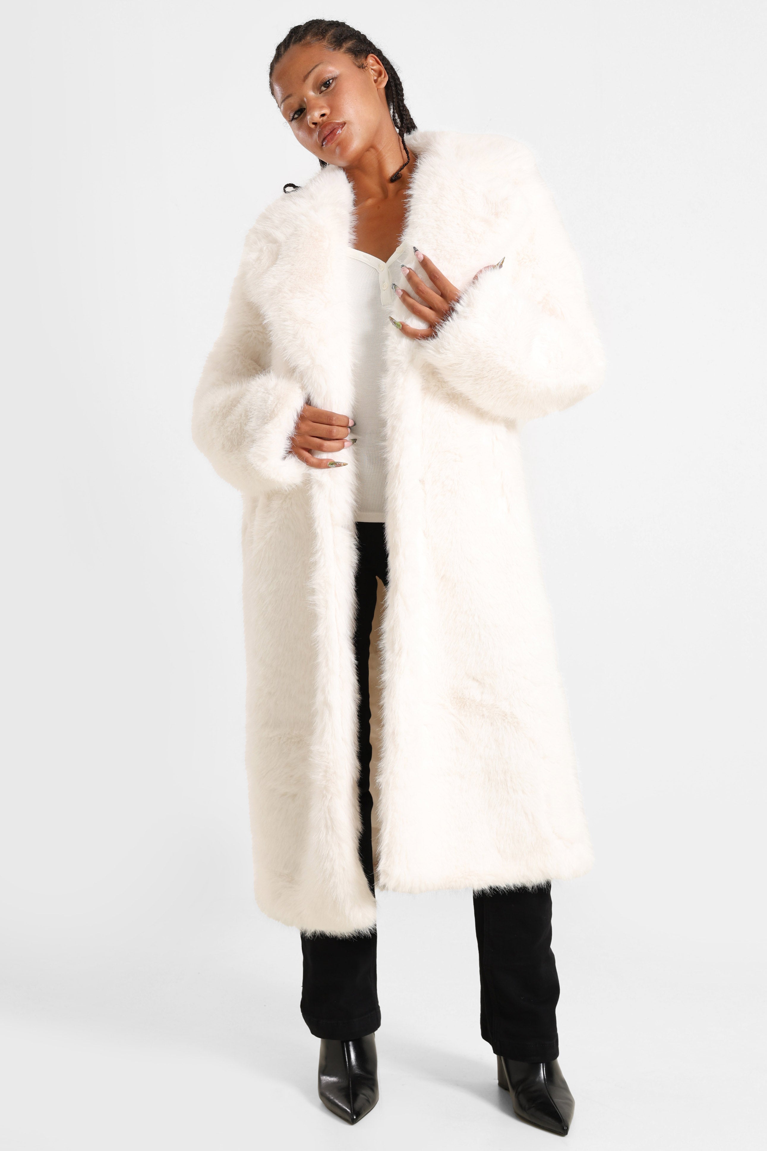 Cappotto in pelliccia sintetica - Ivory