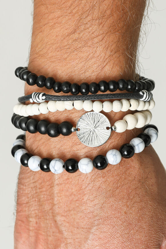 Lot de bracelets - Noir + Ecru