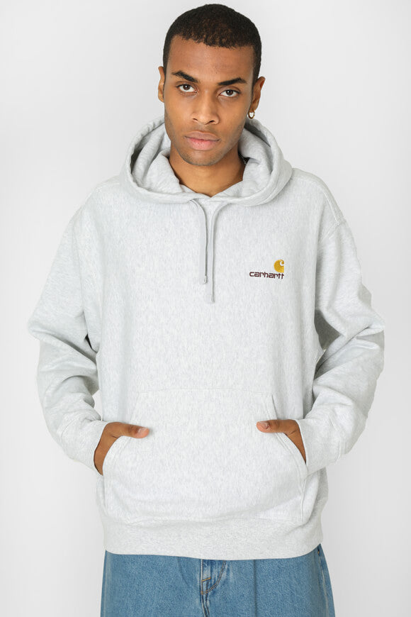 American Script Oversize Kapuzensweatshirt - Light Grey Heather