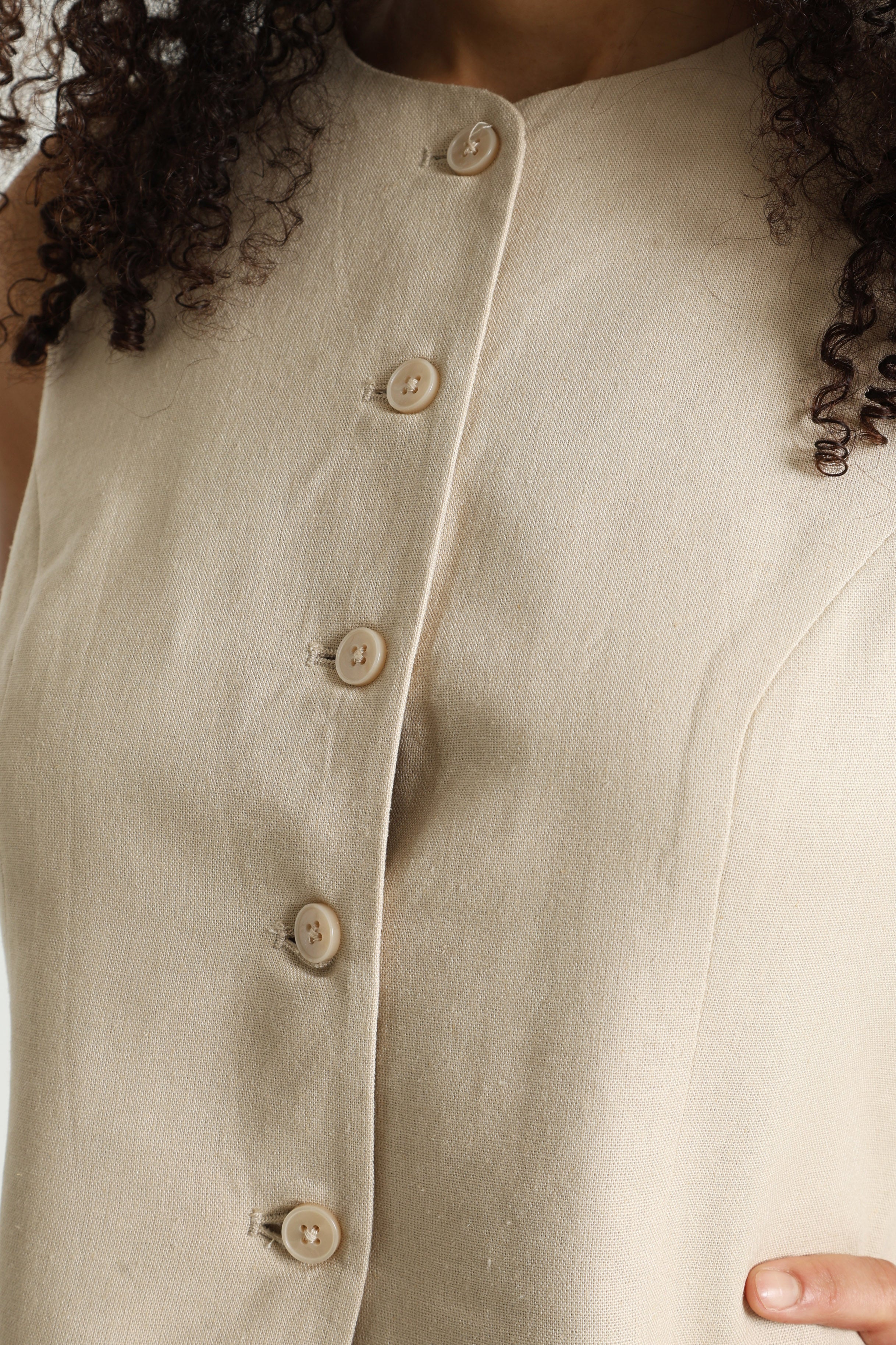 ONLGOA Leinenweste - Oxford Tan