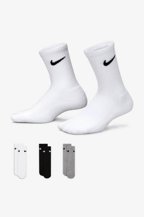 Dreierpack Kids Socken - White + Grey + Black