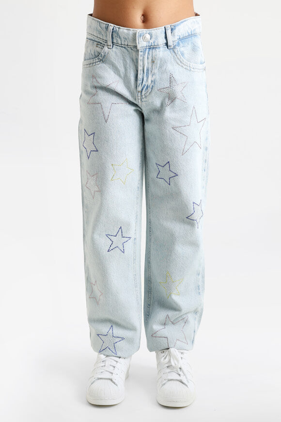 Kogcarly Dad Straight Fit Jeans - Light Blue Denim