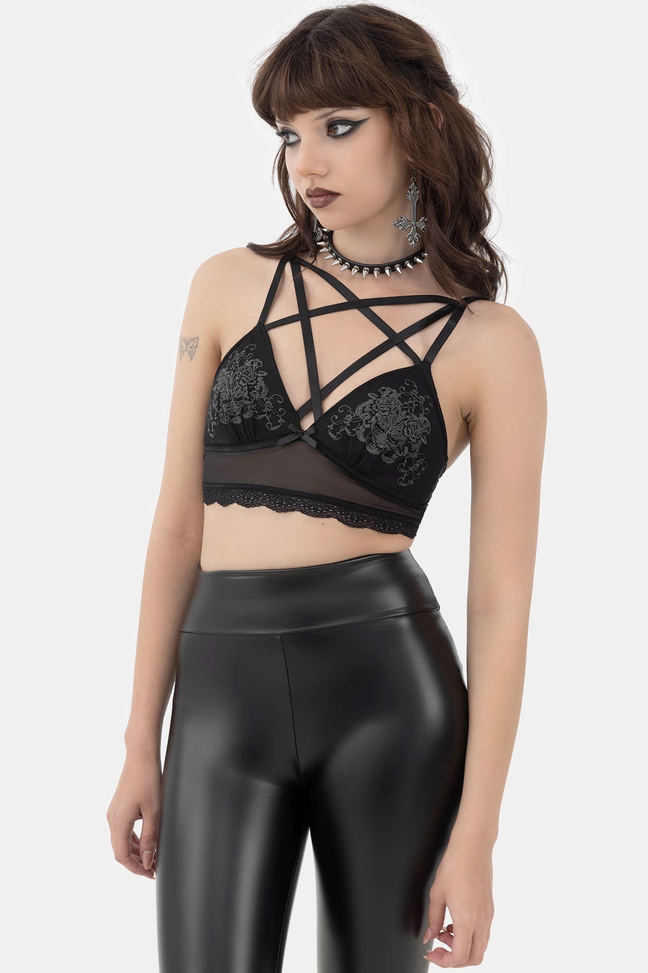 Fiend Mesh-Bralette - Black