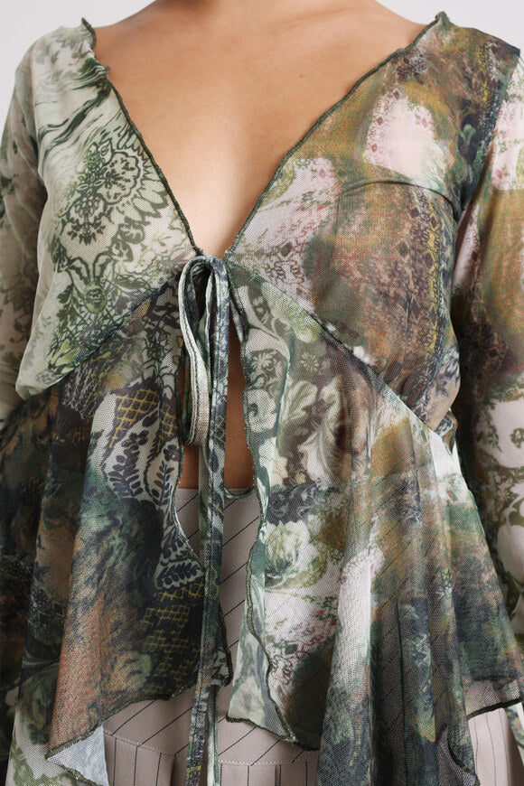 Mesh Cardigan - Grün