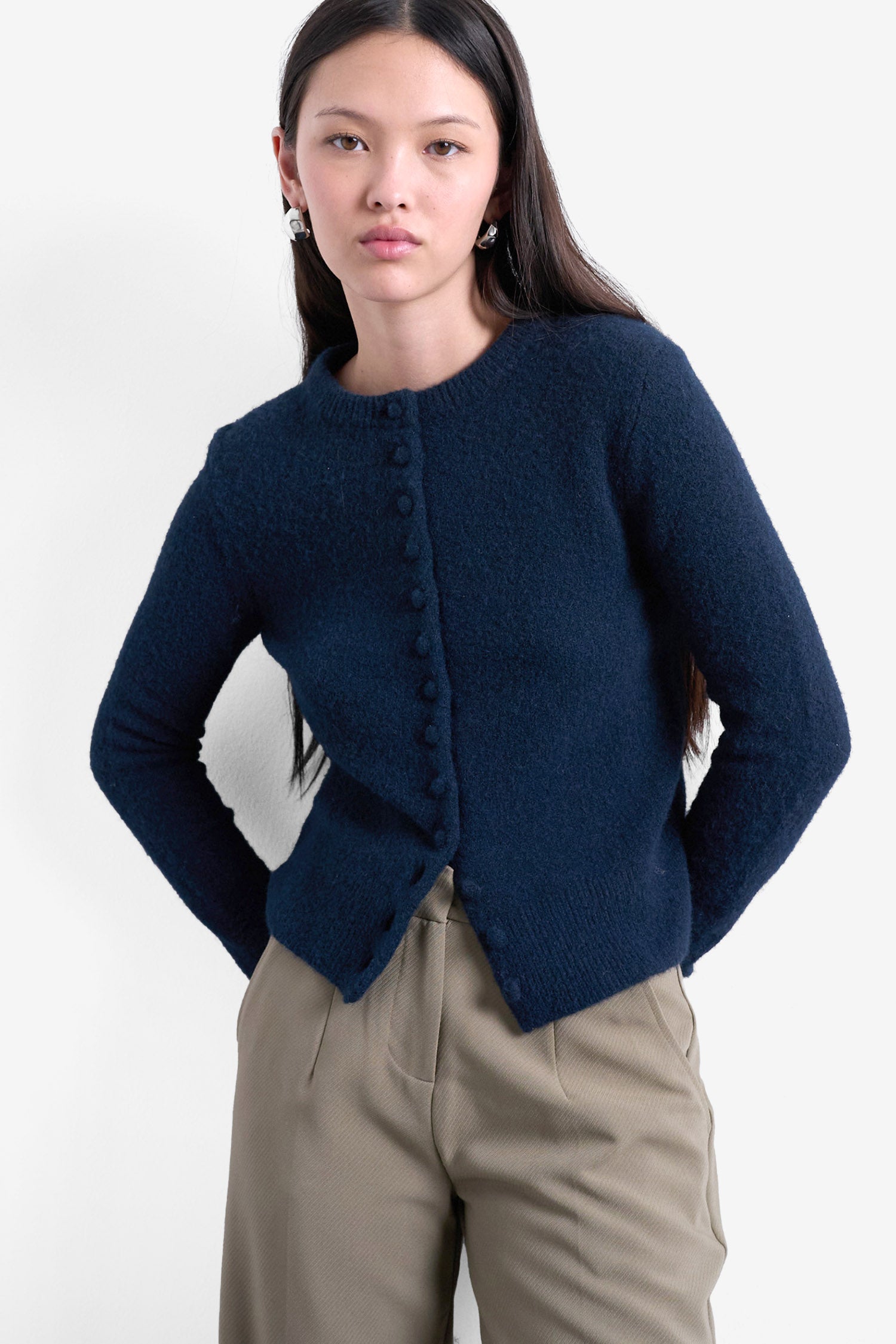 TSSIA cardigan en tricot poilu - Navy Blazer