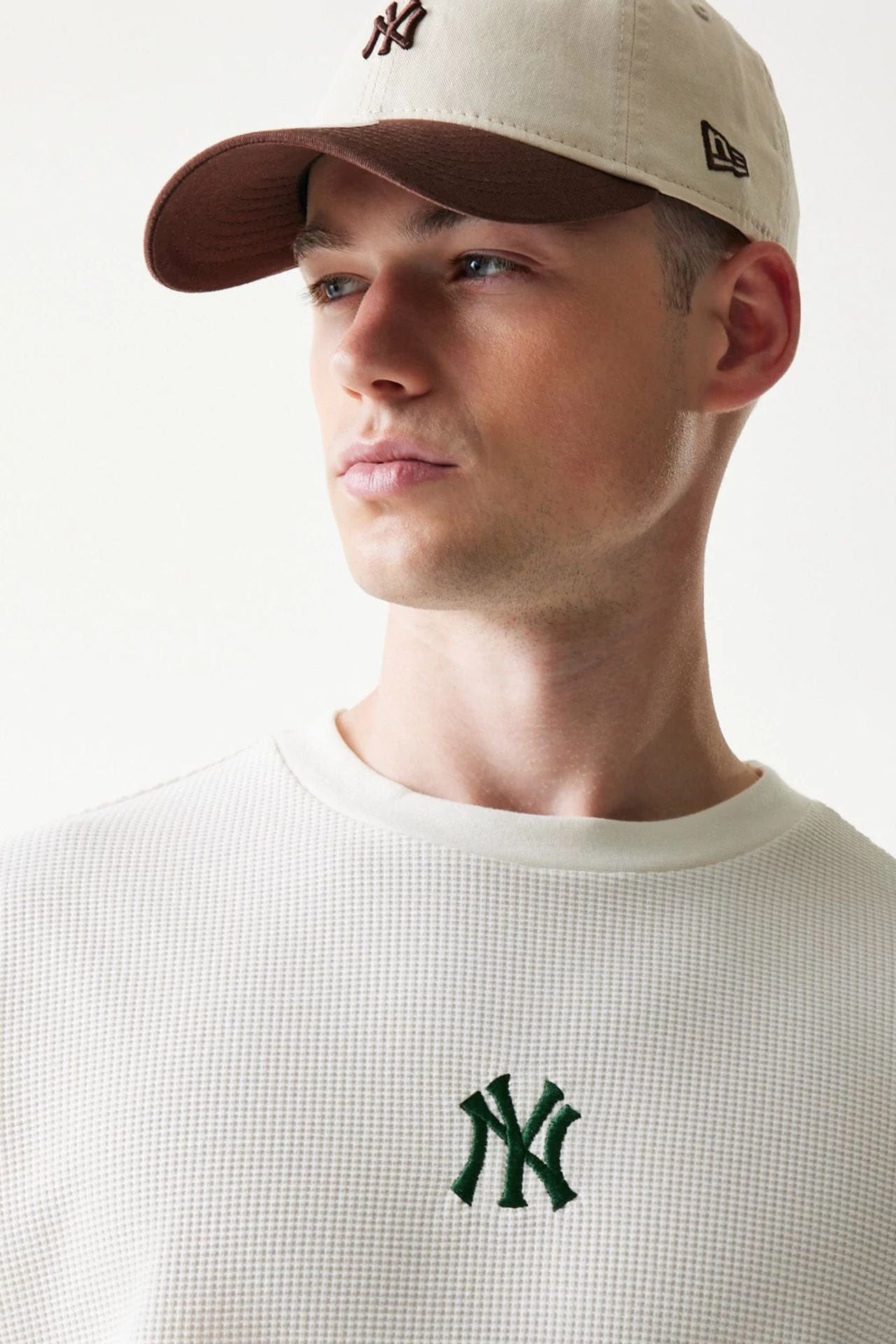 T-Shirt mit Waffelstruktur - Off White