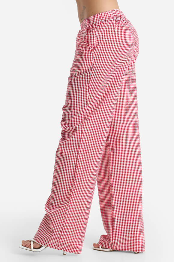 Pantalon en seersucker - rouge + blanc