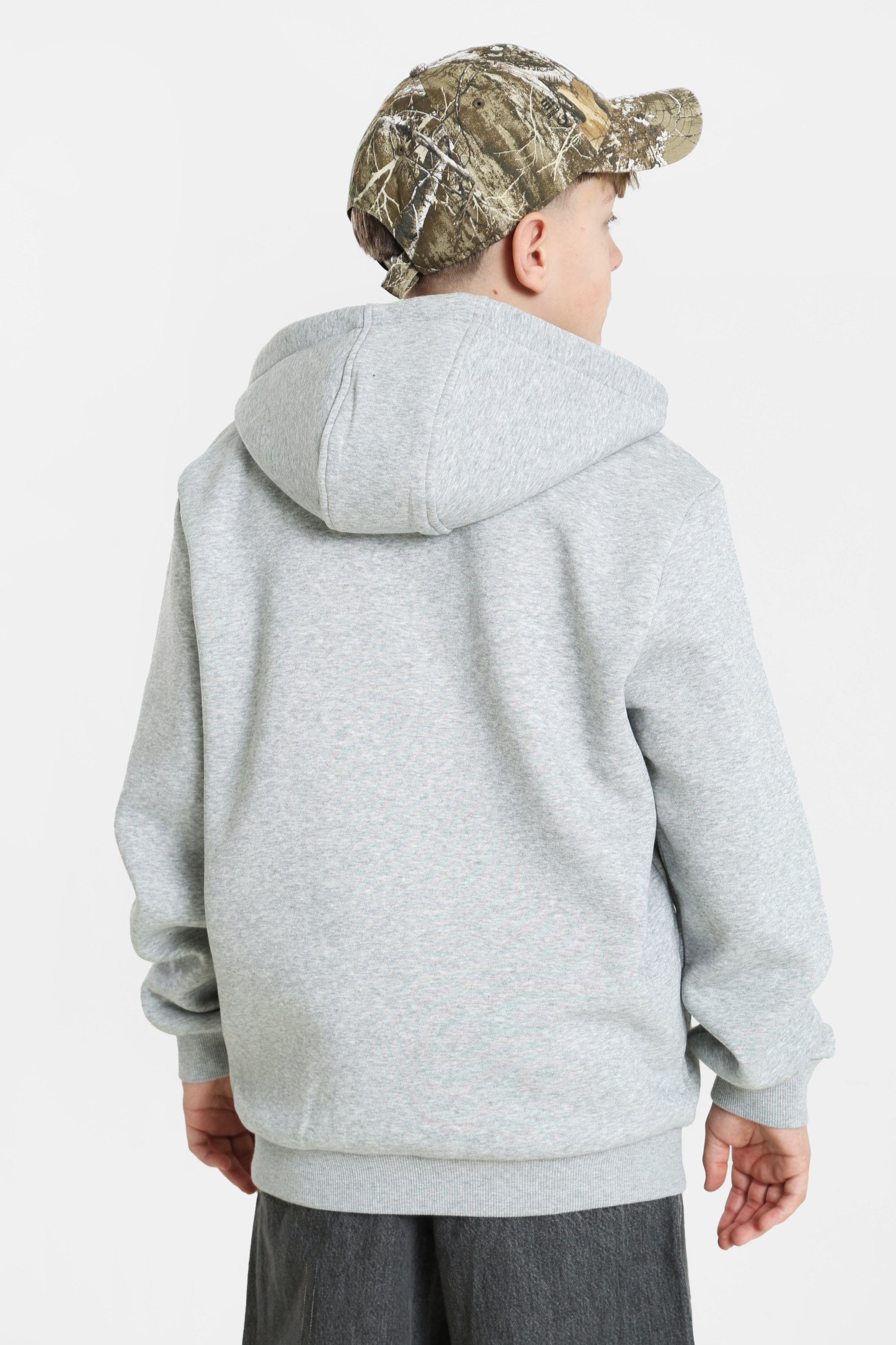 Hooded zip-up sweatshirt - Grey Heather