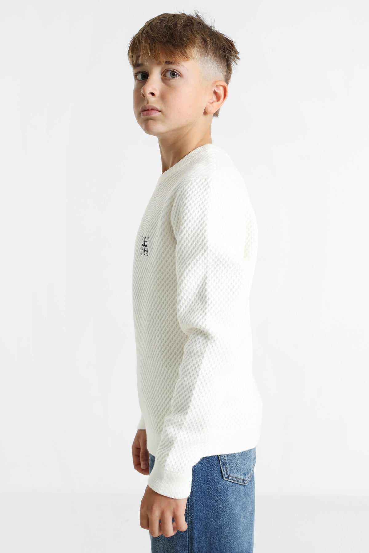 Pull en tricot structuré - Ecru