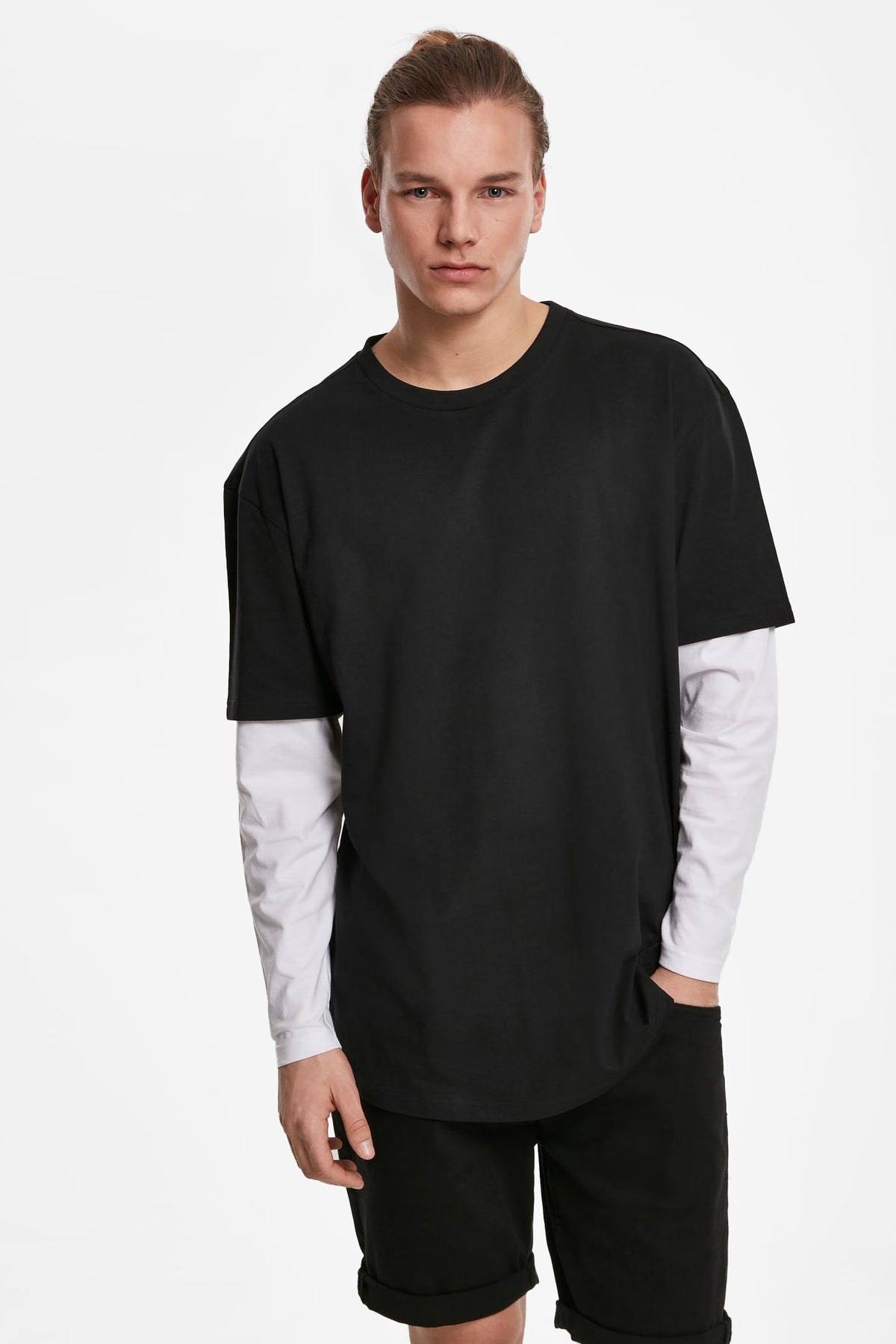 Camicia ampia maniche lunghe - Black + White