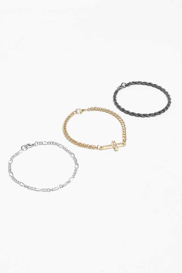 Lot de bracelets - Couleur Or + Anthracite + Argenté