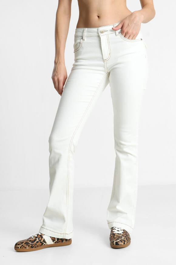 Jeans flare - blanc cassé + beige