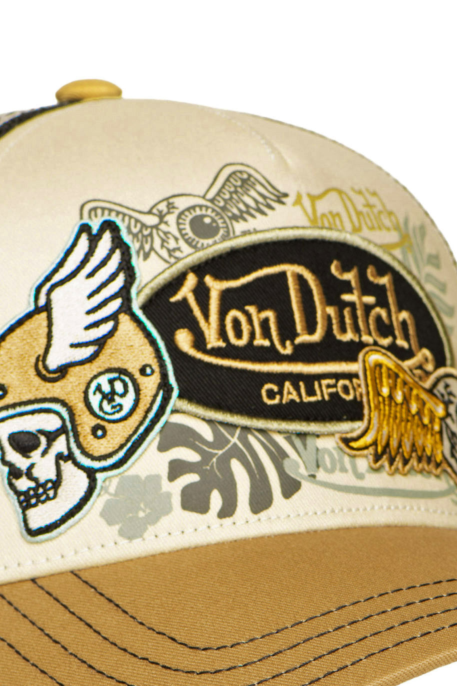 Trucker Cap / Snapback - Beige + Black