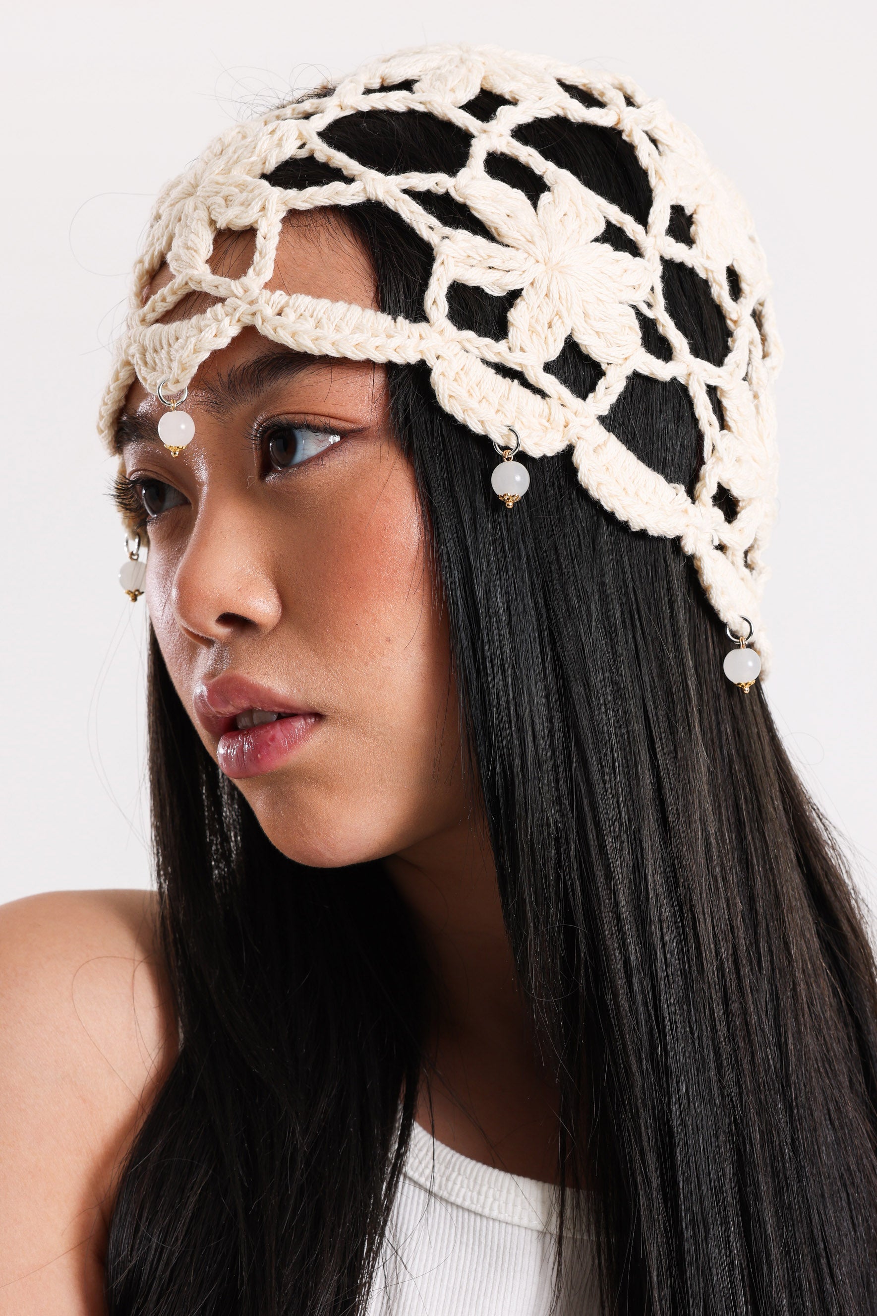 Häkel Beanie - Cream