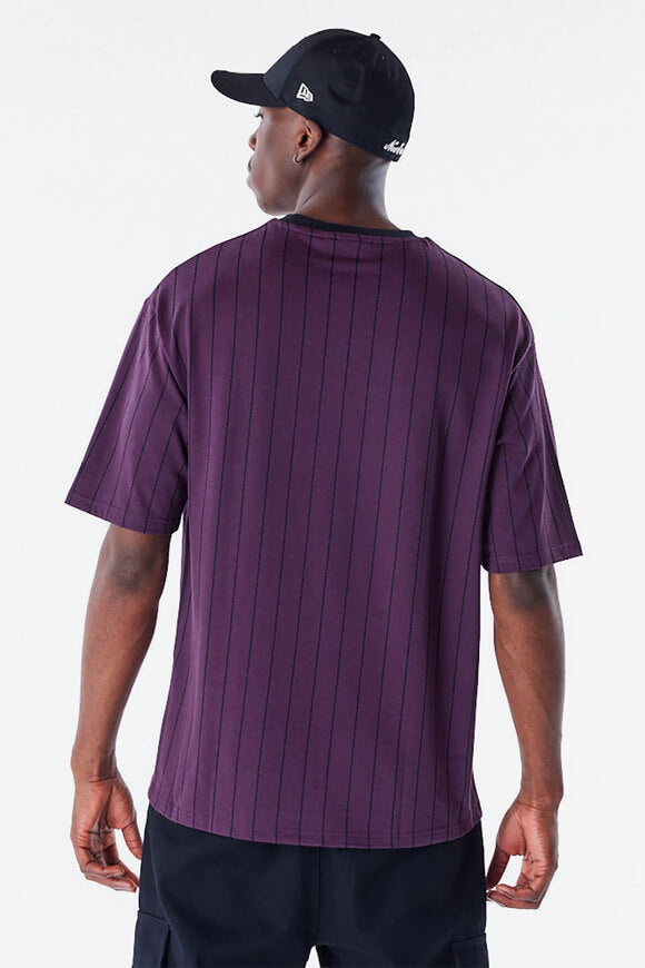 NE Pinstripe Oversize T-Shirt - Violet + Black