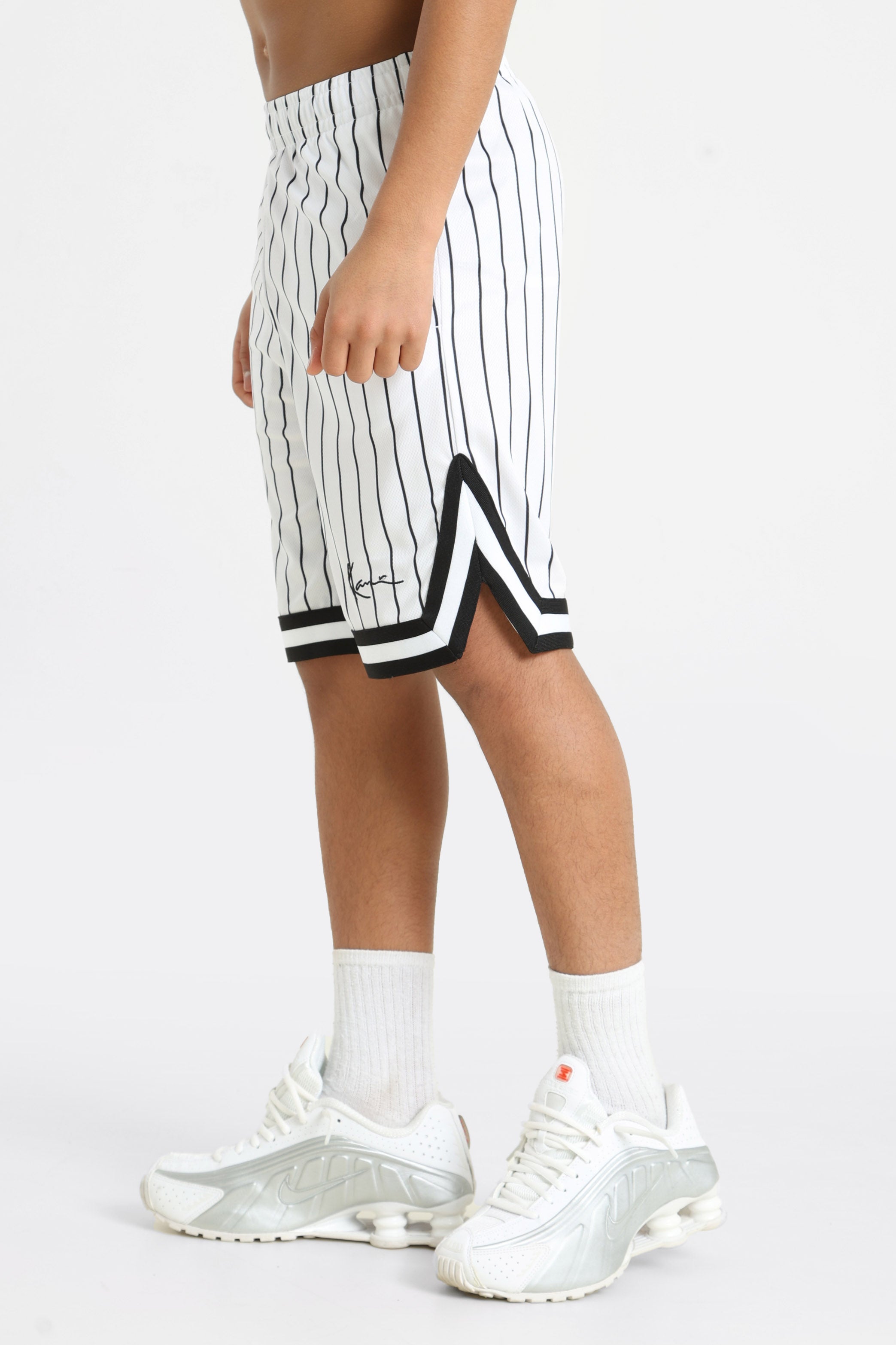 Mesh Shorts - White + Black