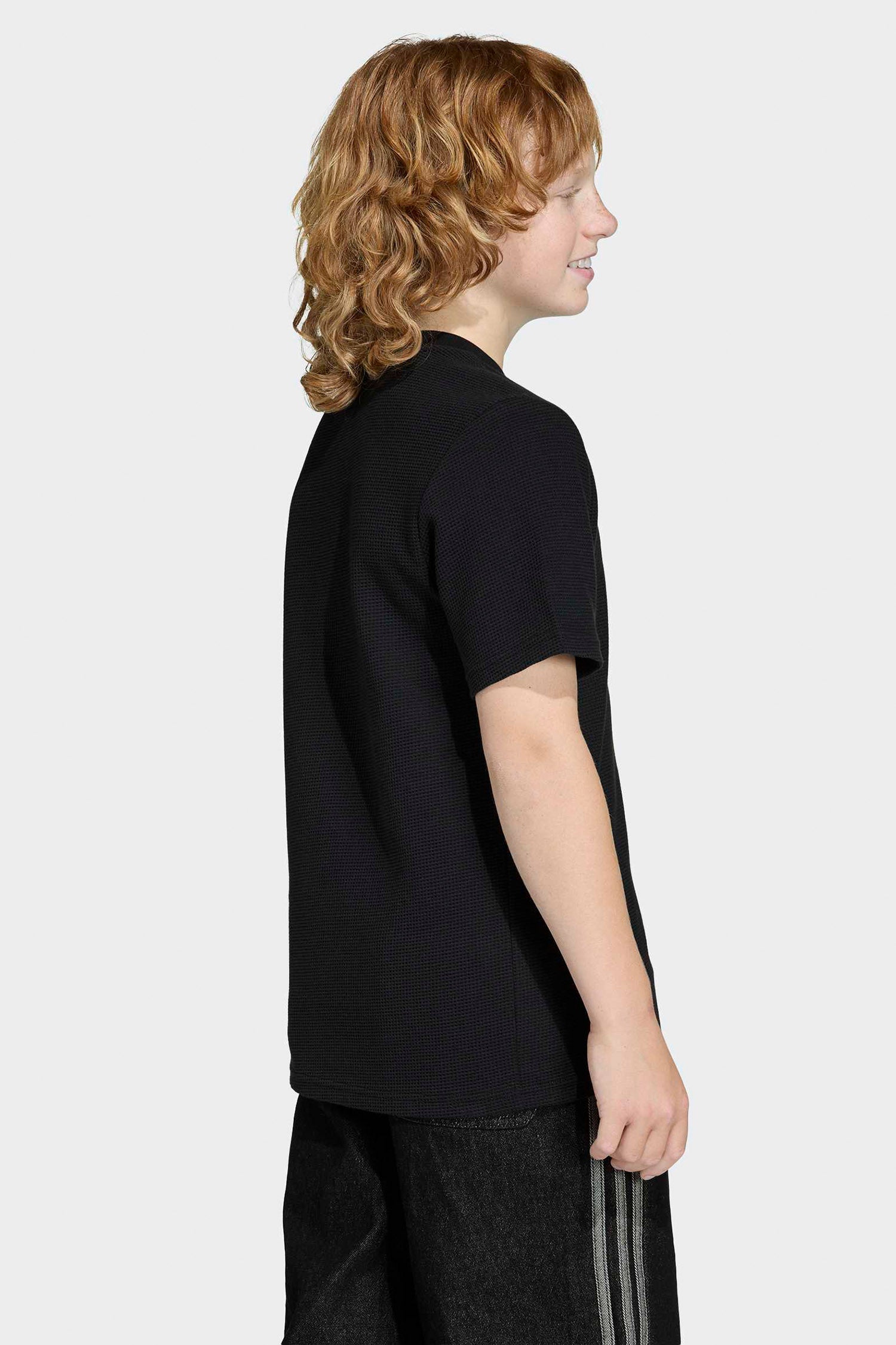 T-Shirt mit Waffelstruktur - Black