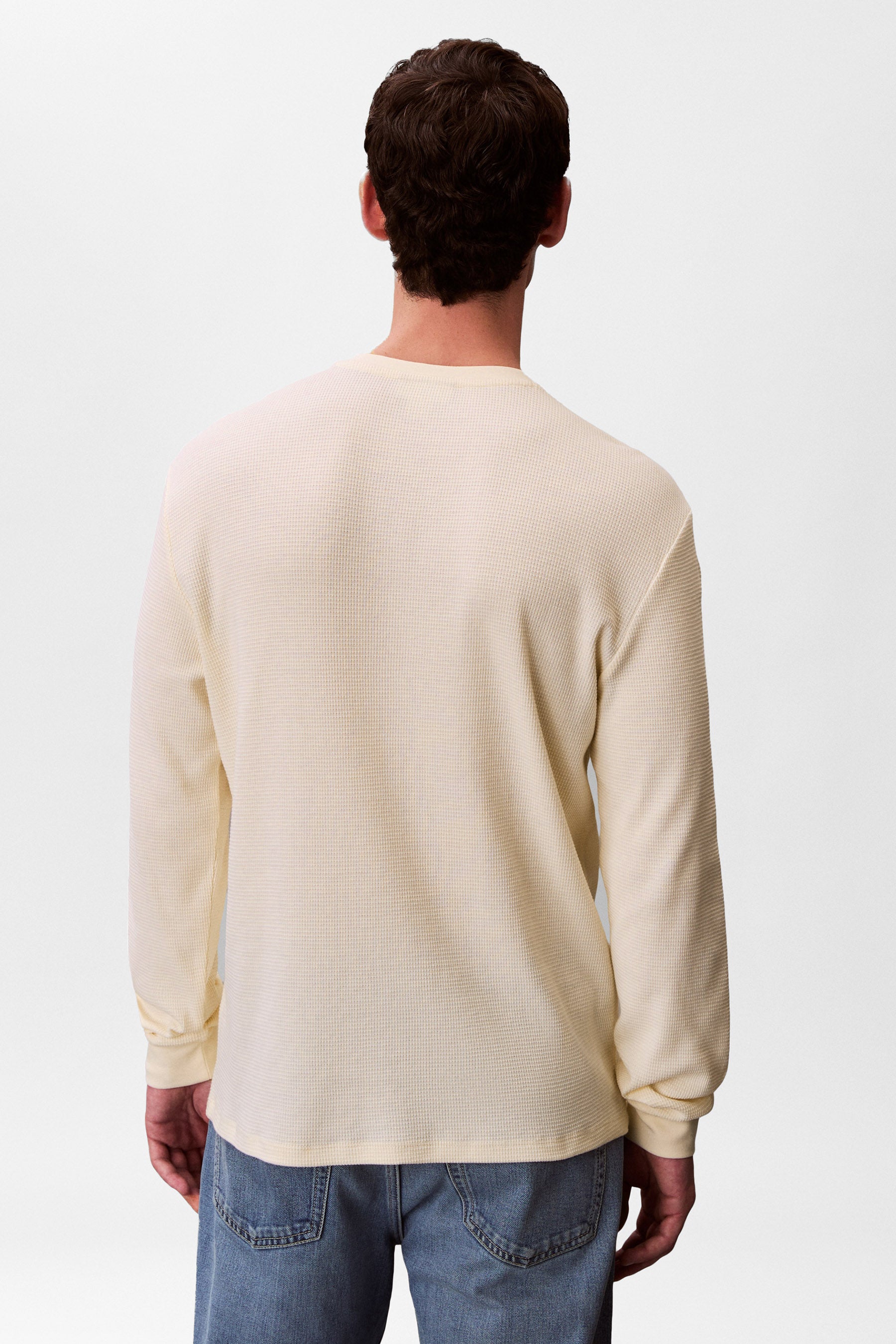 Langarmshirt mit Waffelstruktur - Calico