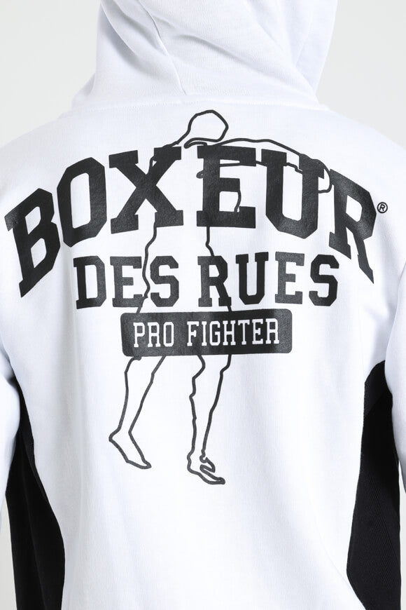 Kapuzensweatjacke - White + Black