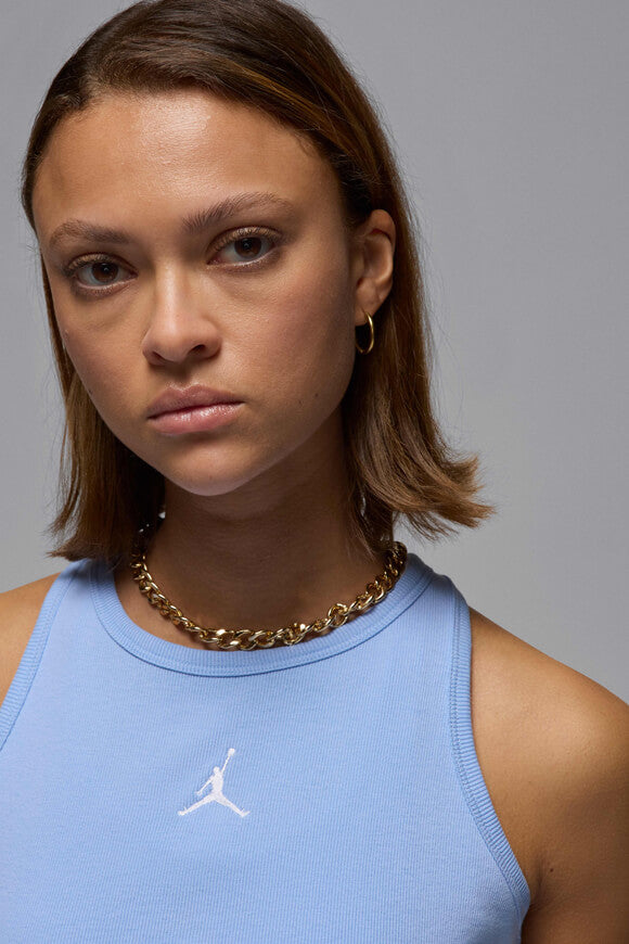 Ribbed crop tank top - aluminum