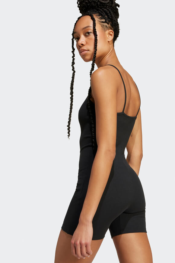Essentials short ribbed jumpsuit - Black