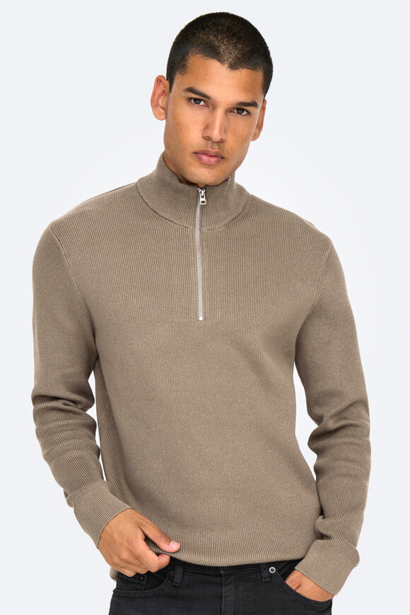Phil Gerippter Strickpullover - Desert Taupe