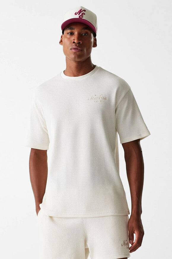 Oversized T-shirt with waffle texture - Offwhite