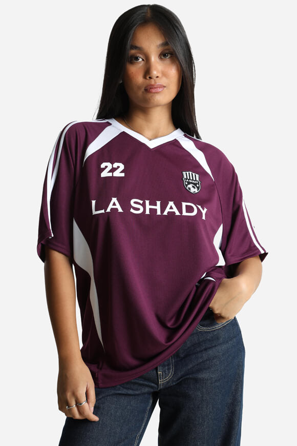 Mesh Oversize T-Shirt - Aubergine